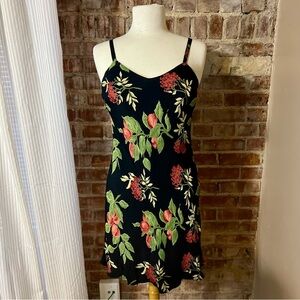 Vintage Fitted Floral & Fruit Mini Dress -Size M -DR08